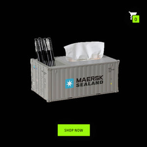 Container Tissue Box with Pen Holder