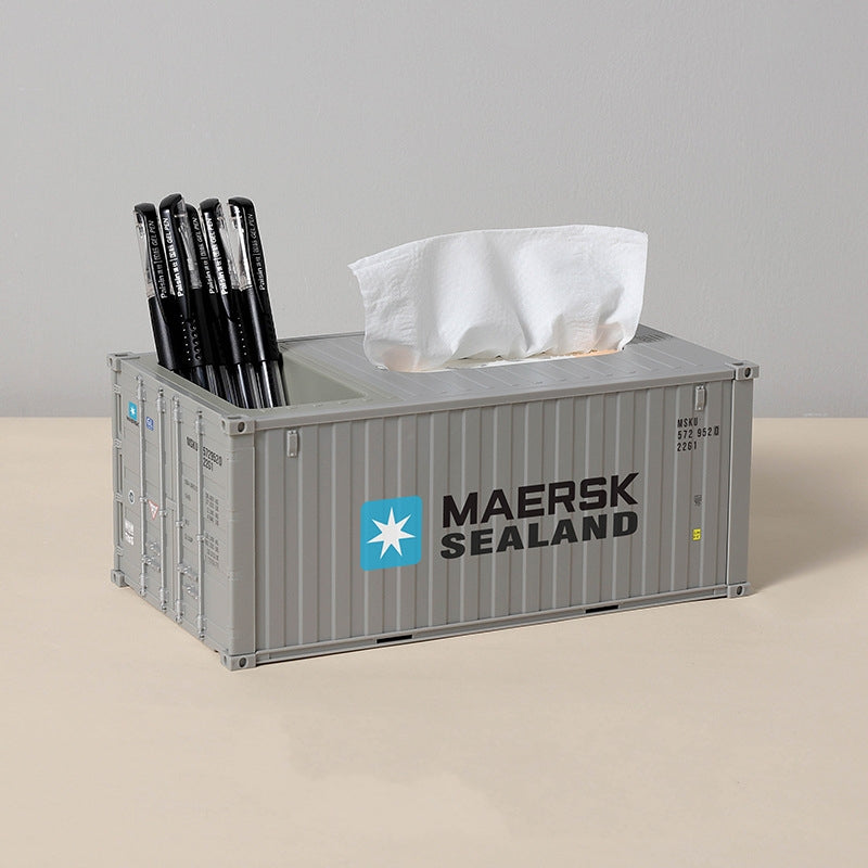Container Tissue Box with Pen Holder - OPALAIN