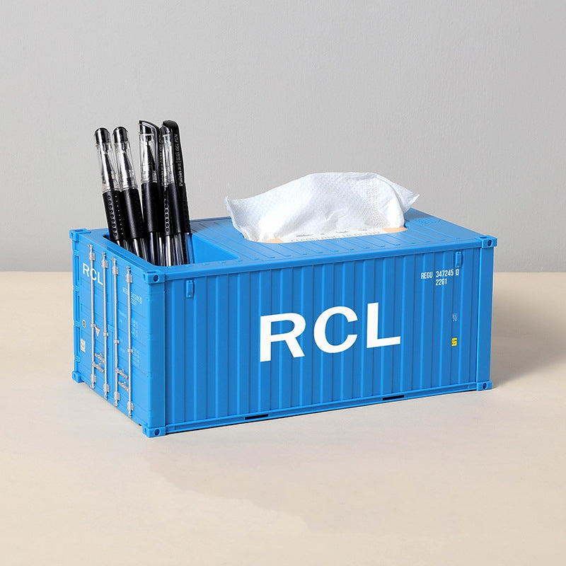 Container Tissue Box with Pen Holder - OPALAIN