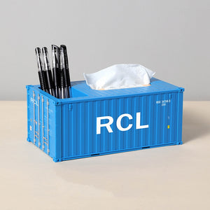 Container Tissue Box with Pen Holder - OPALAIN