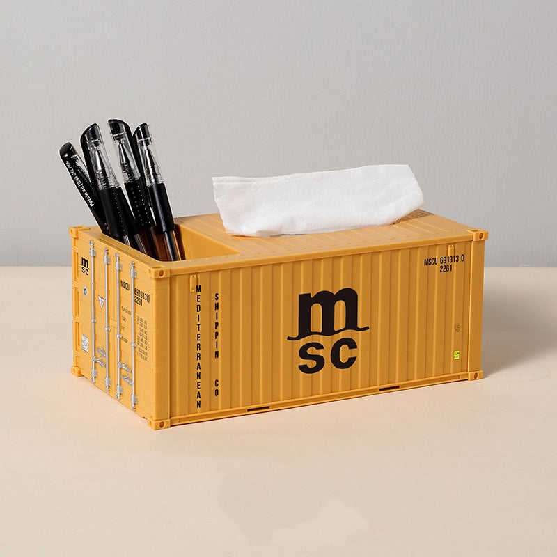 Container Tissue Box with Pen Holder - OPALAIN